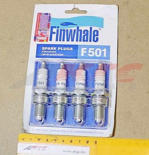 СВЕЧИ ЗАЖИГАНИЯ  FINWHALE F 501  ВАЗ-2101-07 (к-т 4шт.) (никелевый электрод) F501 FINWHALE