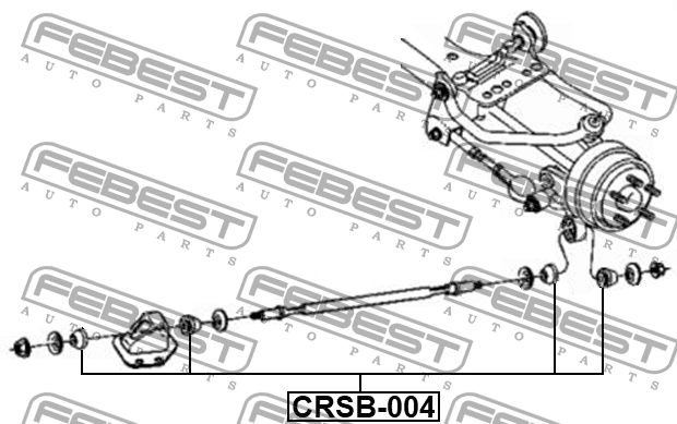 Подушка продольного рычага задней подвески (реактивной тяги) Сайбер  .4616076 (CRSB004"FEBEST"   (44 4616076)) CRSB-004 FEBEST