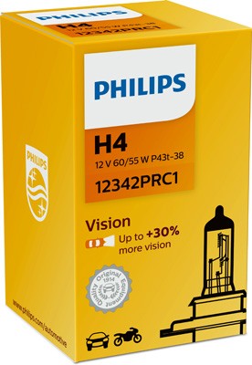 ЛАМПА Н4 R43 А12-60 ФАР (галогеновая)  "PHILIPS Vision +30%" 12342PRC1 PHILIPS