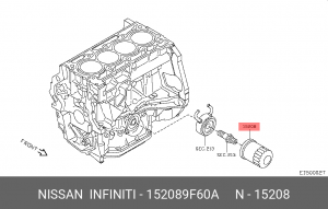 Фильтр масляный двигателя 15208-9F60A NISSAN