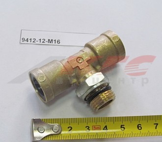 Фитинг (быстросъем) на трубки Т-образный (металл 12-12 мм-М16х1,5) (9412-12-М16)