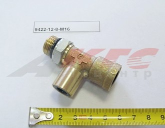 Фитинг (быстросъем) на трубки Т-образный (металл 12-8 мм-М16х1,5) (9422-12-8-М16)