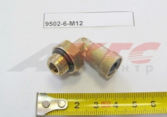Фитинг (быстросъем) на трубки Г-образный (металл. 6 мм-М12х1,5) (9502-6-М12)