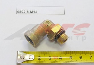 Фитинг (быстросъем) на трубки Г-образный (металл. 8 мм-М12х1,5) (9502-8-М12)