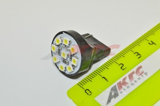 Лампа светодиодная заднего фонаря (1 конт, белая, б/ц) 9 SMD диодов (Т201 SMD 9 (ОСТ))