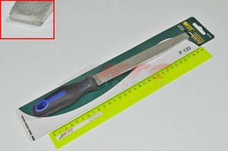 НАПИЛЬНИК плоский 200 мм алмазный (Р120) (прорезиненная ручка) "FIT" (42742 FIT)