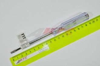 ОТВЕРТКА ИНДИКАТОРНАЯ (100-500 В) 190 мм (белая ручка) (56529 FIT)